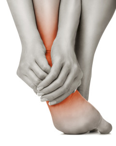 Foot pain or plantar fasciitis in runners. Sports massage therapy.